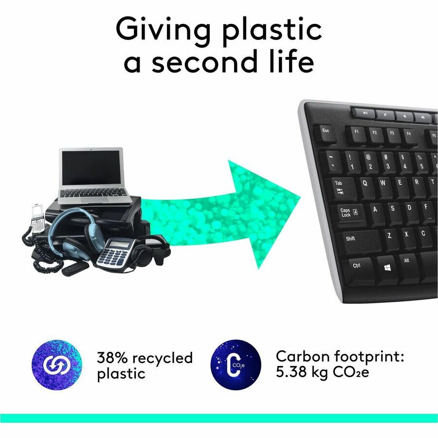 Alternate-Image4 Image for Logitech K270 Wireless Keyboard for Windows, 2.4 GHz Wireless, Full-Size, Number Pad, Black