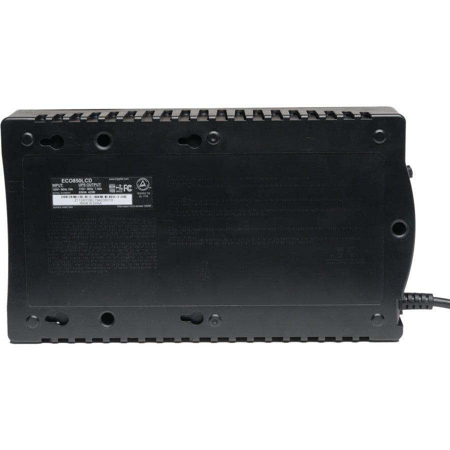 Alternate-Image2 Image for Eaton Tripp Lite Series 850VA 425W Standby UPS - 12 NEMA 5-15R Outlets, 120V, 50/60 Hz, USB, LCD, ENERGY STAR, Desktop/Wall