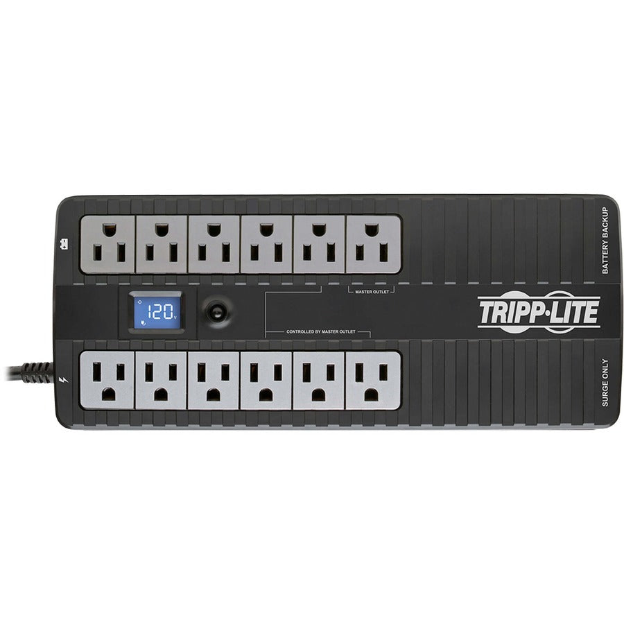 Front Image for Eaton Tripp Lite Series 850VA 425W Standby UPS - 12 NEMA 5-15R Outlets, 120V, 50/60 Hz, USB, LCD, ENERGY STAR, Desktop/Wall