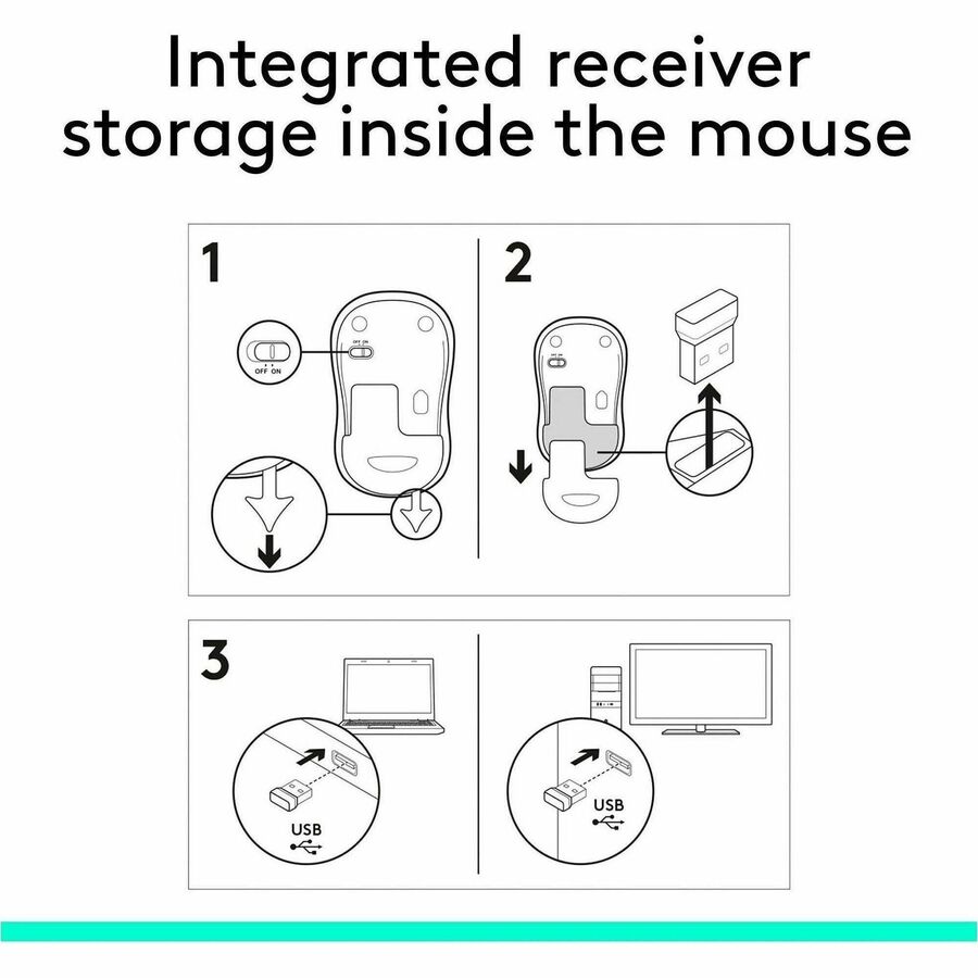 Alternate-Image9 Image for Logitech M185 Wireless Mouse, 2.4GHz with USB Mini Receiver, 1000 DPI Optical Tracking, Swift Grey