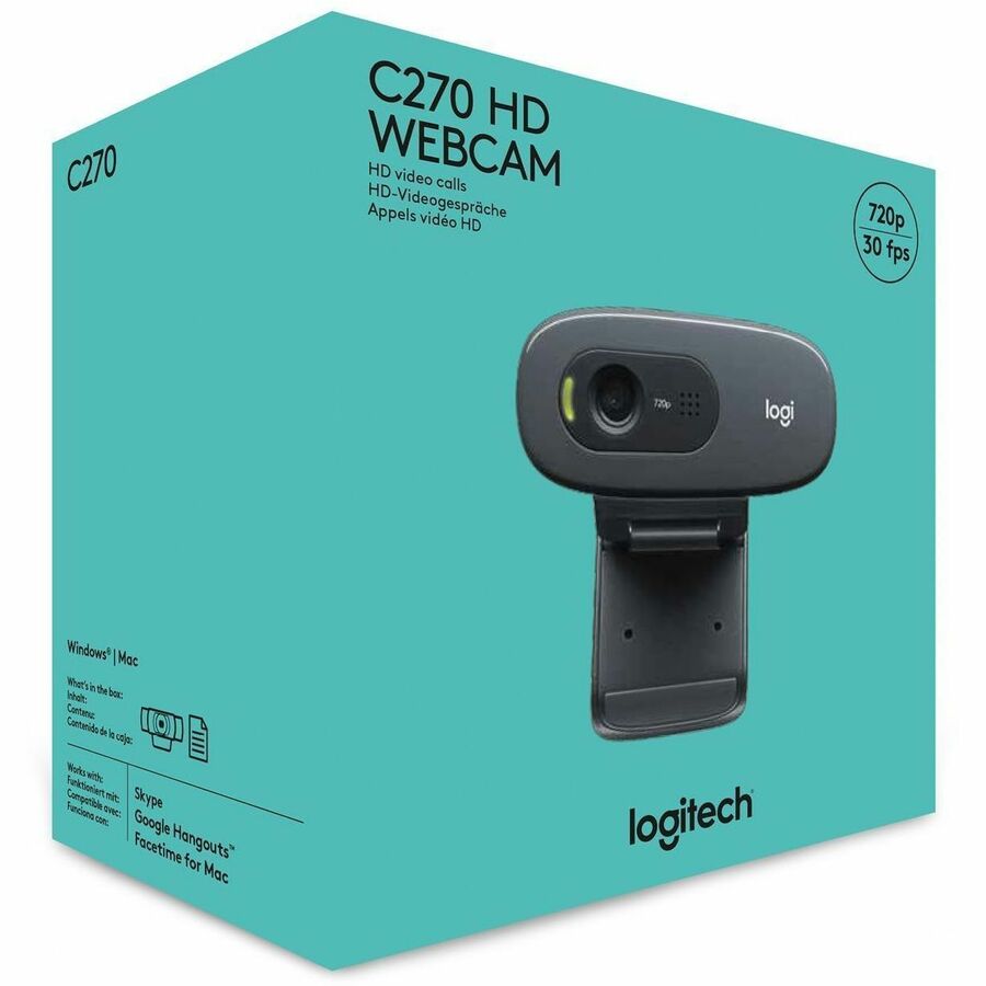 Alternate-Image6 Image for Logitech C270 HD Webcam with noise-reducing mics for video calls