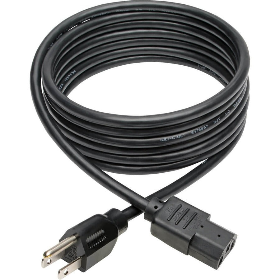 Alternate-Image1 Image for Eaton Tripp Lite Series Desktop Computer AC Power Cable, NEMA 5-15P to C13 - 10A, 125V, 18 AWG, 10 ft. (3.05 m), Black