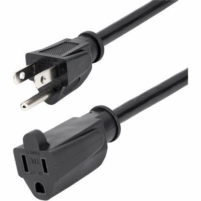 Main Image for StarTech 15ft (4.5m) Power Extension Cord, NEMA5-15R to NEMA5-15P Black Extension Cord, 13A 125V, 16AWG, Computer Power Extension Cable