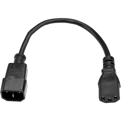 Alternate-Image1 Image for StarTech.com 6ft (1.8m) Heavy Duty Extension Cord, IEC C14 to IEC C13 Black Extension Cord, 15A 125V, 14AWG, Heavy Gauge Power Cable