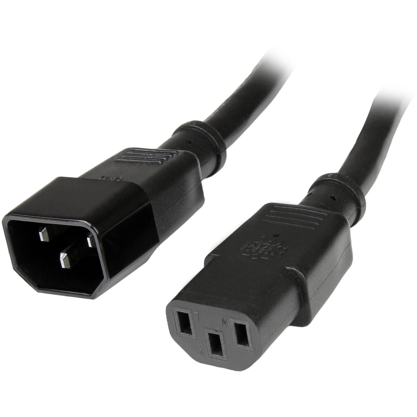 Main Image for StarTech.com 6ft (1.8m) Heavy Duty Extension Cord, IEC C14 to IEC C13 Black Extension Cord, 15A 125V, 14AWG, Heavy Gauge Power Cable