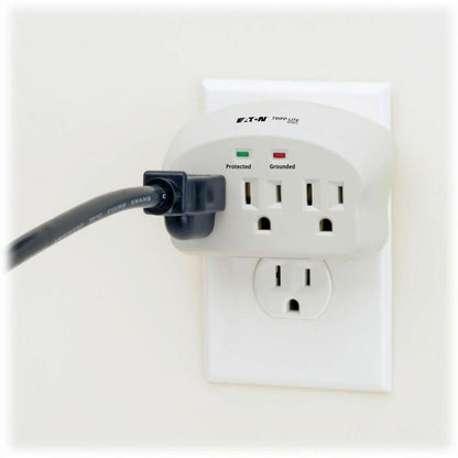 Alternate-Image3 Image for Eaton Tripp Lite Series Protect It! 3-Outlet Surge Protector, Direct Plug-In, 660 Joules, 2 Diagnostic LEDs
