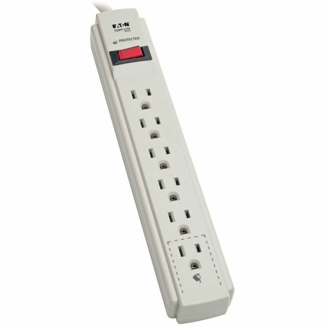 Main Image for Eaton Tripp Lite Series Protect It! 6-Outlet Surge Protector, 15 ft. Cord, 790 Joules, Diagnostic LED, Light Gray Housing