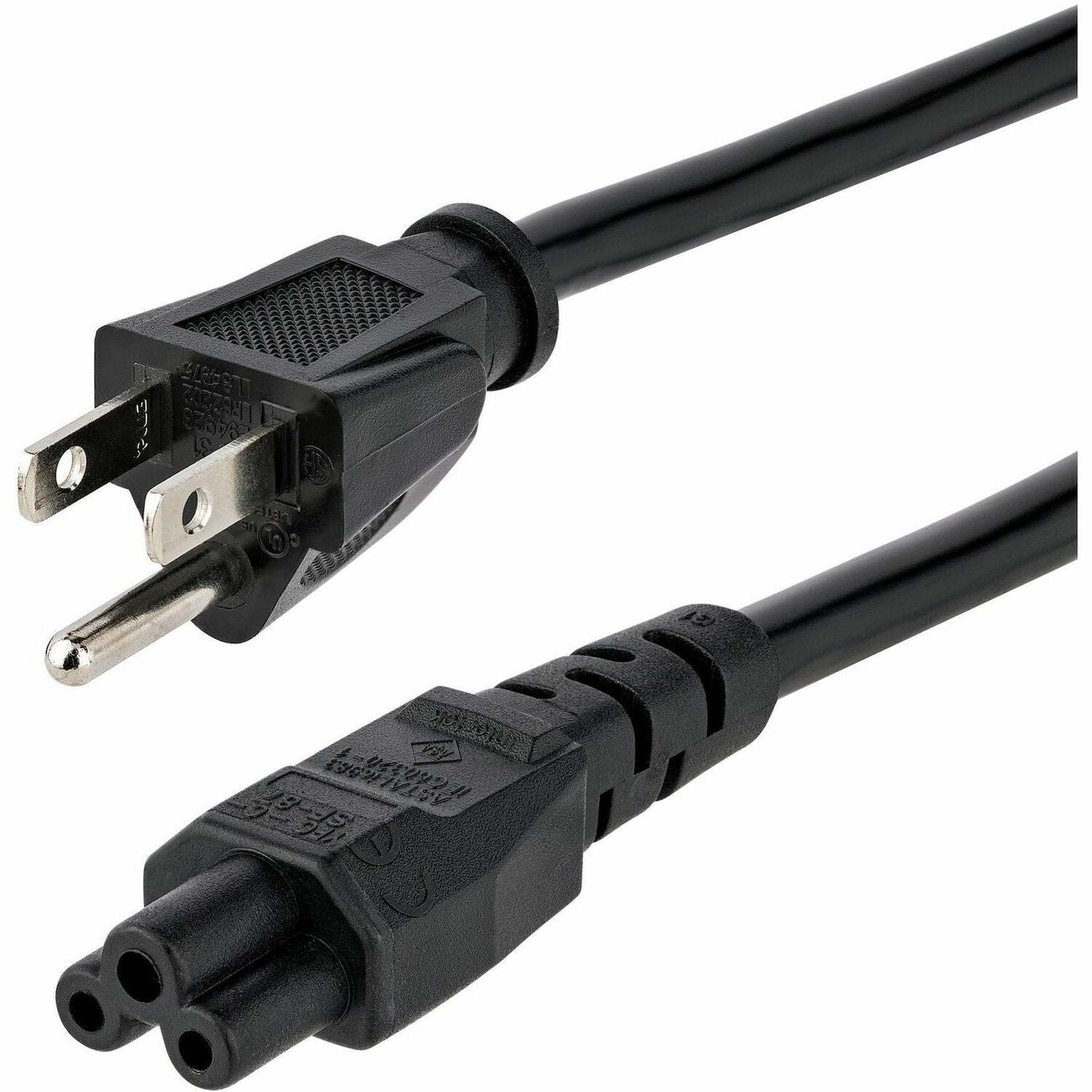 Main Image for StarTech.com 3ft (1m) Laptop Power Cord, NEMA 5-15P to C5 (Clover Leaf), 10A 125V, 18AWG, Laptop Replacement Cord, Power Brick Cable