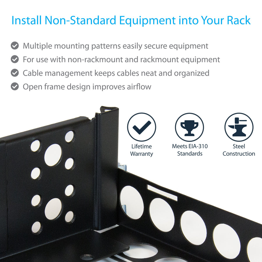 Alternate-Image5 Image for StarTech 2U Fixed 19" Adjustable Depth Universal Server Rack Rails