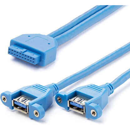 Main Image for StarTech.com 2 Port Panel Mount USB 3.0 (5Gbps) Cable - USB A to Motherboard Header Cable F/F