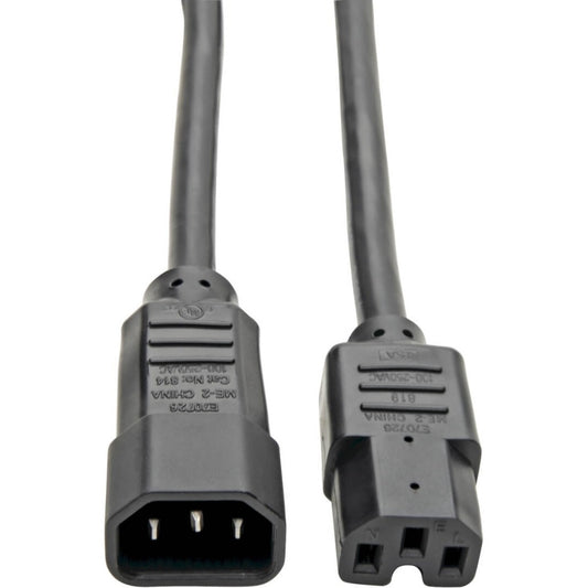 Main Image for Eaton Tripp Lite Series Power Cord C14 to C15 - Heavy-Duty, 15A, 250V, 14 AWG, 3 ft. (0.91 m), Black