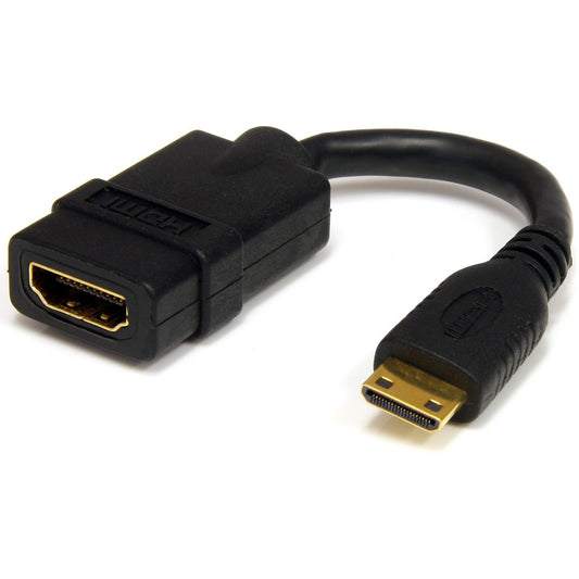 Main Image for StarTech.com 5in Mini HDMI to HDMI Adapter, 4K High Speed HDMI Adapter, 4K 30Hz Ultra HD High Speed HDMI Adapter, UHD Mini HDMI Adapter 4K