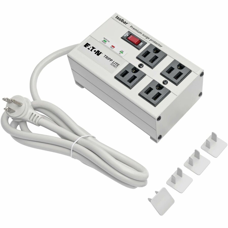 Alternate-Image6 Image for Eaton Tripp Lite Series Isobar 4-Outlet Surge Protector, 6 ft. Cord with Right-Angle Plug, 3330 Joules, Diagnostic LEDs, Metal Housing