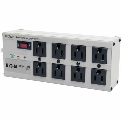 Main Image for Eaton Tripp Lite Series Isobar 8-Outlet Surge Protector, 12 ft. Cord with Right-Angle Plug, 3840 Joules, Diagnostic LEDs, Metal Housing