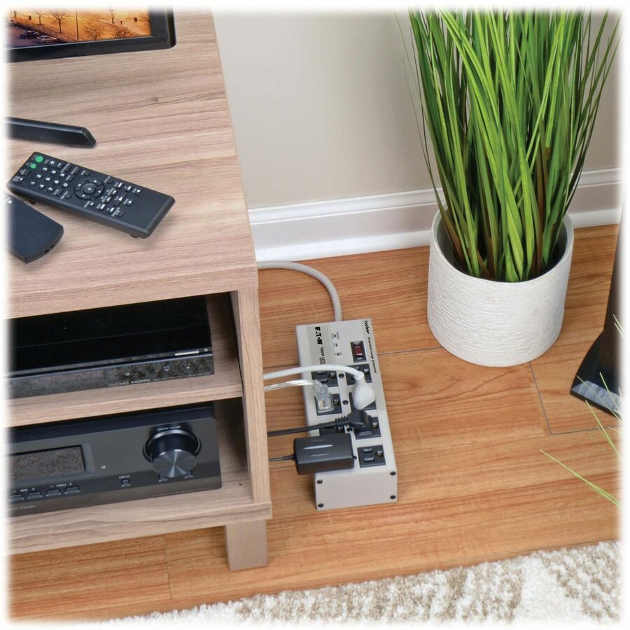 Alternate-Image2 Image for Eaton Tripp Lite Series Isobar 8-Outlet Surge Protector, 12 ft. Cord with Right-Angle Plug, 3840 Joules, Diagnostic LEDs, Metal Housing