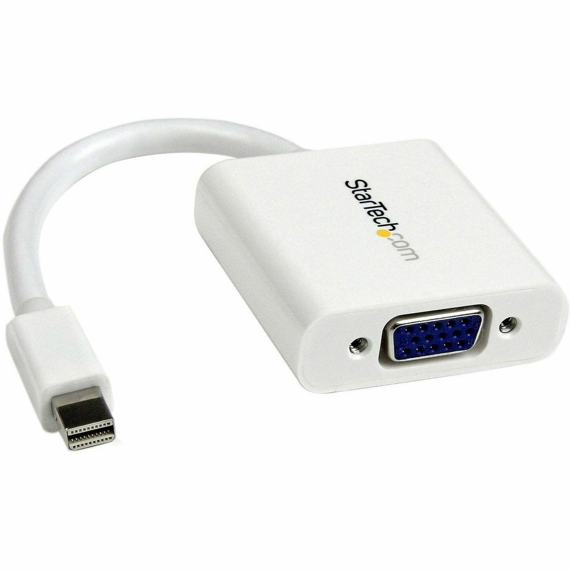 Main Image for StarTech.com Mini DisplayPort to VGA Adapter, Active Mini DP to VGA Converter, 1080p Video, mDP 1.2 to VGA Monitor/Display Adapter Dongle