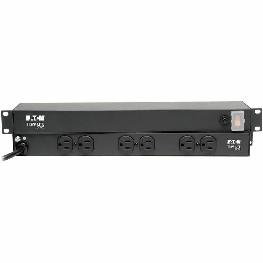 Alternate-Image2 Image for Eaton Tripp Lite Series 1U Rack-Mount Network Server Power Strip, 120V, 15A, 6-Outlet (Rear-Facing), 15 ft. (4.57 m) Cord