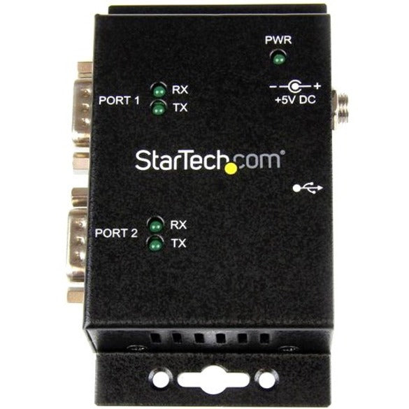 Front Image for StarTech.com USB to Serial Adapter &acirc;&euro;" 2 Port &acirc;&euro;" Wall Mount &acirc;&euro;" Din Rail Clips &acirc;&euro;" Industrial &acirc;&euro;" COM Port Retention &acirc;&euro;" FTDI &acirc;&euro;" DB9