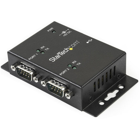 Main Image for StarTech.com USB to Serial Adapter &acirc;&euro;" 2 Port &acirc;&euro;" Wall Mount &acirc;&euro;" Din Rail Clips &acirc;&euro;" Industrial &acirc;&euro;" COM Port Retention &acirc;&euro;" FTDI &acirc;&euro;" DB9