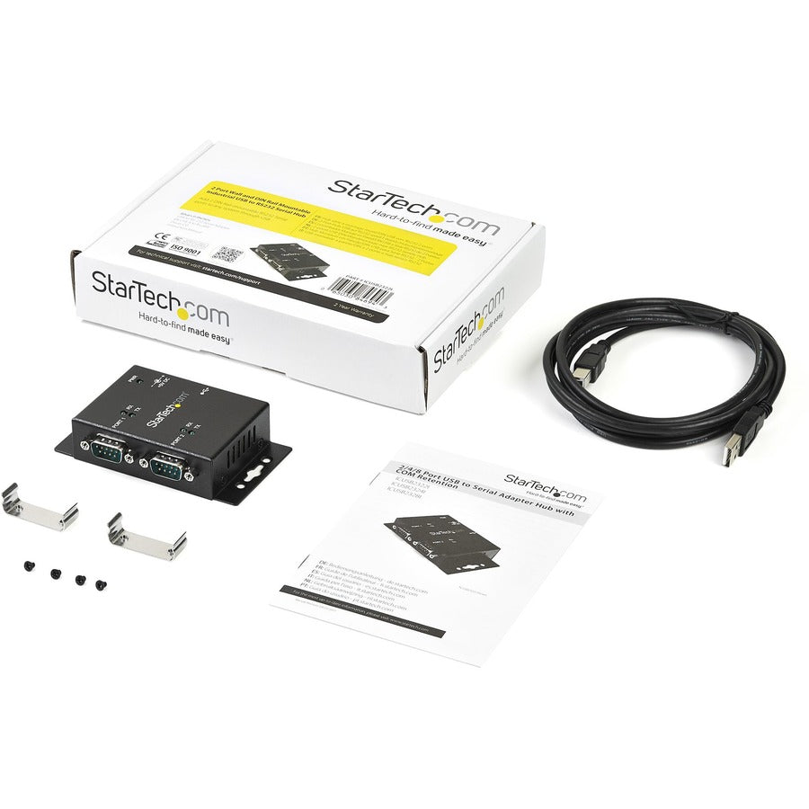 Alternate-Image4 Image for StarTech.com USB to Serial Adapter &acirc;&euro;" 2 Port &acirc;&euro;" Wall Mount &acirc;&euro;" Din Rail Clips &acirc;&euro;" Industrial &acirc;&euro;" COM Port Retention &acirc;&euro;" FTDI &acirc;&euro;" DB9