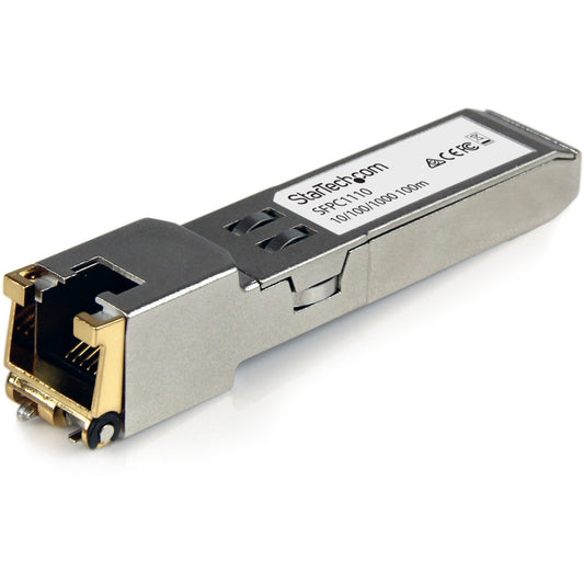 Main Image for StarTech.com Cisco SFP-GE-T Compatible SFP Module - 1000BASE-T - 10/100/1000 Mbps SFP to RJ45 Cat6/Cat5e Transceiver - 100m