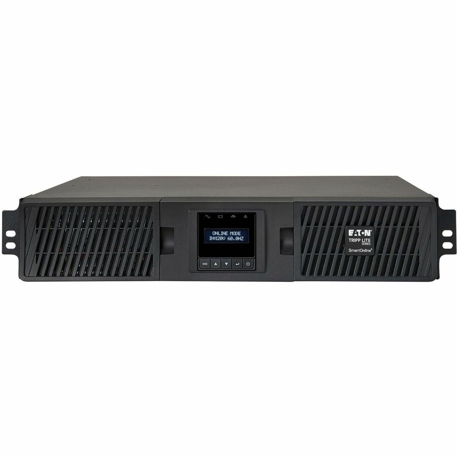 Front Image for Eaton Tripp Lite Series SmartOnline 2000VA 1800W 120V Double-Conversion Sine Wave UPS - 7 Outlets, Extended Run, Network Card Option, LCD, USB, DB9, 2U Rack/Tower