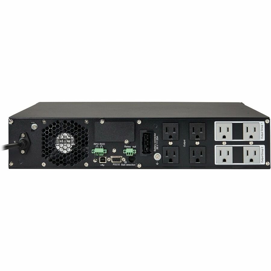 Rear Image for Eaton Tripp Lite Series SmartOnline 1000VA 900W 120V Double-Conversion Sine Wave UPS - 8 Outlets, Extended Run, Network Card Option, LCD, USB, DB9, 2U Rack/Tower