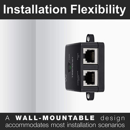 Alternate-Image4 Image for TRENDnet Gigabit Power Over Ethernet Injector, Full Duplex Gigabit Speeds, 1 x Gigabit Ethernet Port, 1 x PoE Gigabit Ethernet Port, Network Devices Up To 100M (328 ft), 15.4W, Black, TPE-113GI