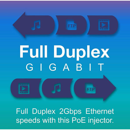 Alternate-Image2 Image for TRENDnet Gigabit Power Over Ethernet Injector, Full Duplex Gigabit Speeds, 1 x Gigabit Ethernet Port, 1 x PoE Gigabit Ethernet Port, Network Devices Up To 100M (328 ft), 15.4W, Black, TPE-113GI