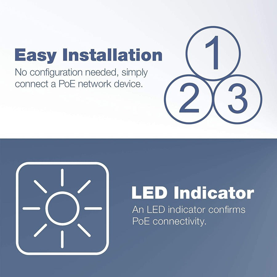 Alternate-Image5 Image for TRENDnet Gigabit Power Over Ethernet Injector, Full Duplex Gigabit Speeds, 1 x Gigabit Ethernet Port, 1 x PoE Gigabit Ethernet Port, Network Devices Up To 100M (328 ft), 15.4W, Black, TPE-113GI