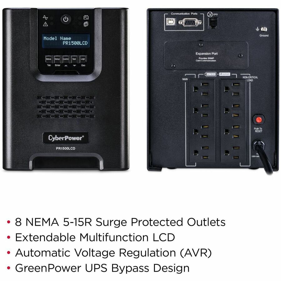 Alternate-Image2 Image for CyberPower PR1500LCD Smart App Sinewave UPS Systems