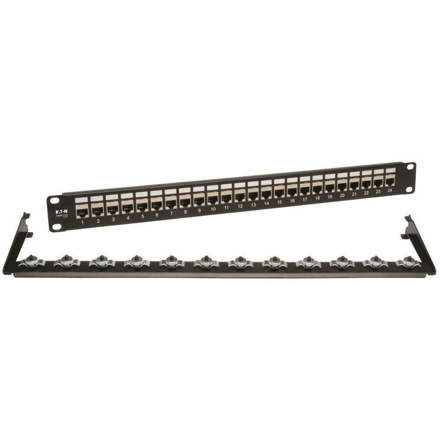 Alternate-Image2 Image for Eaton Tripp Lite Series 24-Port 1U Rack-Mount STP Shielded Cat6 /Cat5 Feedthrough Patch Panel, RJ45 Ethernet, TAA