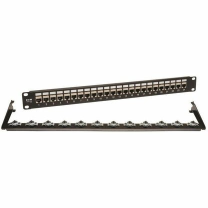 Alternate-Image2 Image for Eaton Tripp Lite Series 24-Port 1U Rack-Mount STP Shielded Cat6 /Cat5 Feedthrough Patch Panel, RJ45 Ethernet, TAA