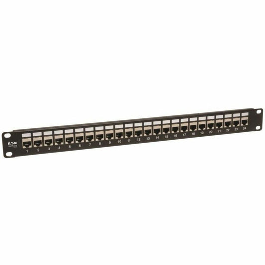 Main Image for Eaton Tripp Lite Series 24-Port 1U Rack-Mount STP Shielded Cat6 /Cat5 Feedthrough Patch Panel, RJ45 Ethernet, TAA