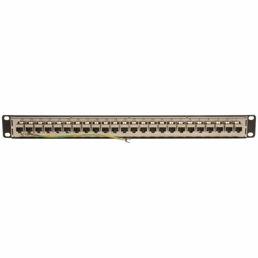 Alternate-Image1 Image for Eaton Tripp Lite Series 24-Port 1U Rack-Mount STP Shielded Cat6 /Cat5 Feedthrough Patch Panel, RJ45 Ethernet, TAA