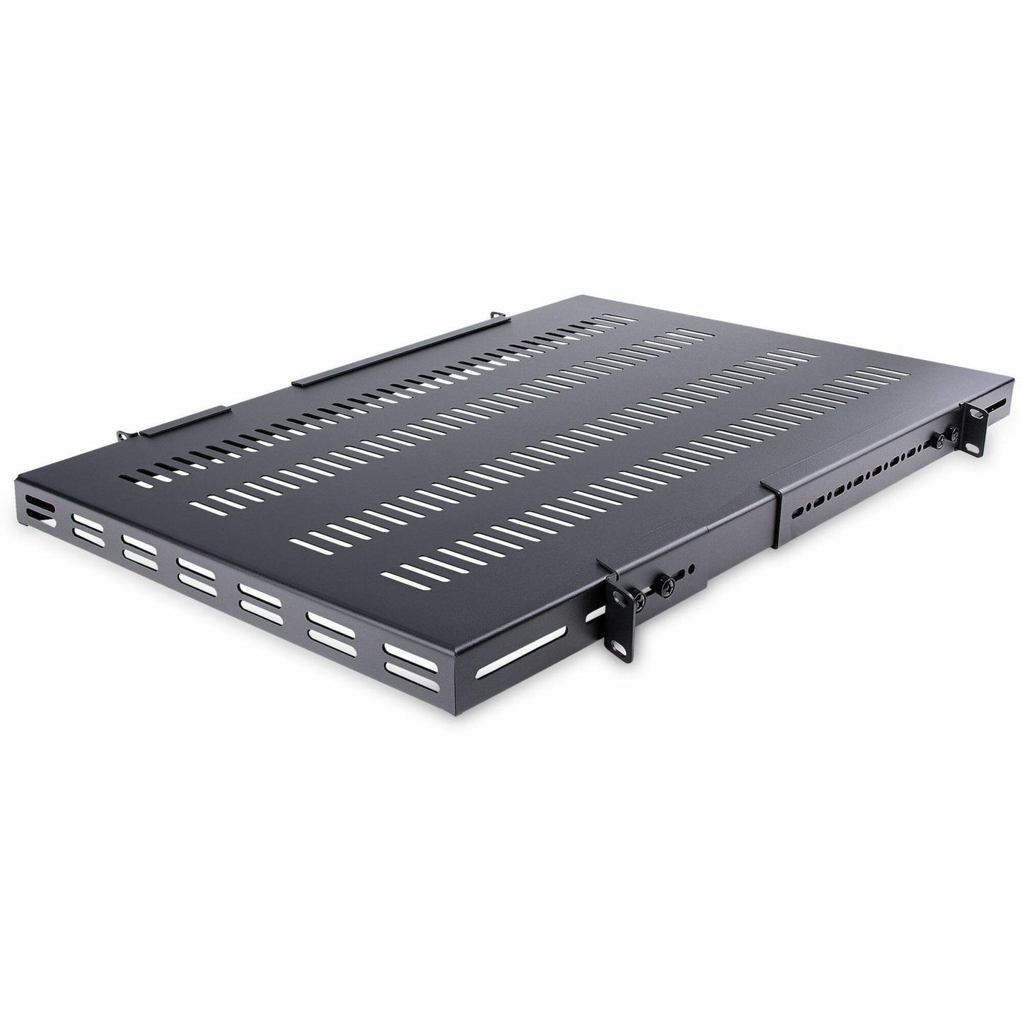 Main Image for StarTech.com 1U 4-Post 19.5 to 38in Adjustable Mounting Depth Vented Rack Mount Shelf - Heavy Duty Fixed Rack Shelf - 330lbs / 150kg - 27.5in Deep