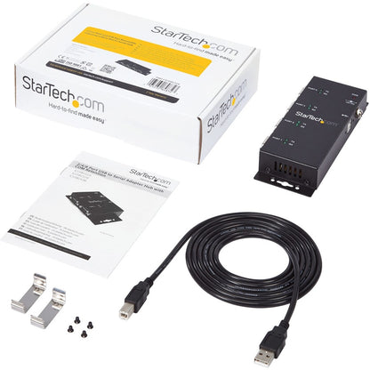 Alternate-Image5 Image for StarTech.com USB to Serial Adapter Hub? 4 Port? Industrial? Wall Mount? Din Rail? COM Port Retention Ã¢&acirc;?¬" FTDI USB Serial