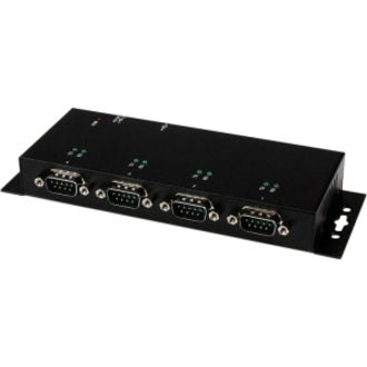 Left Image for StarTech.com USB to Serial Adapter Hub? 4 Port? Industrial? Wall Mount? Din Rail? COM Port Retention Ã¢&acirc;?¬" FTDI USB Serial