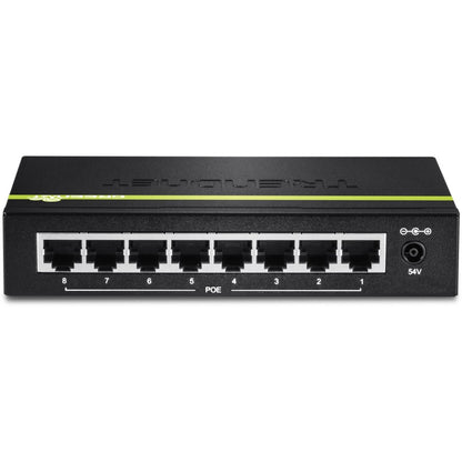 Alternate-Image8 Image for TRENDnet 8-Port Gigabit PoE+ Switch, TPE-TG80G, 8 x Gigabit PoE+ Ports, 123W PoE Power Budget, 16 Gbps, Ethernet Splitter, NDAA & TAA Compliant, Metal, Lifetime Protection, Black