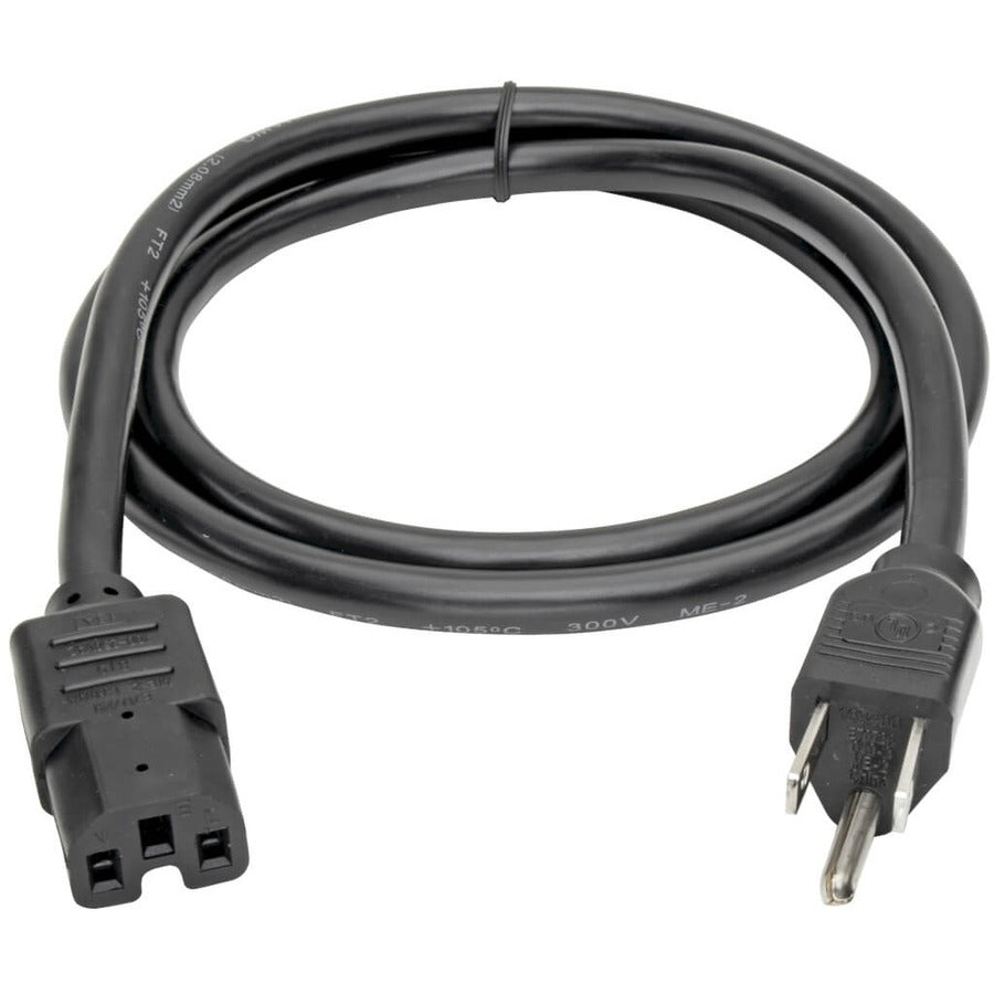 Alternate-Image1 Image for Eaton Tripp Lite Series Power Cord, NEMA 5-15P to C15 - Heavy-Duty, 15A, 125V, 14 AWG, 8 ft. (2.43 m), Black
