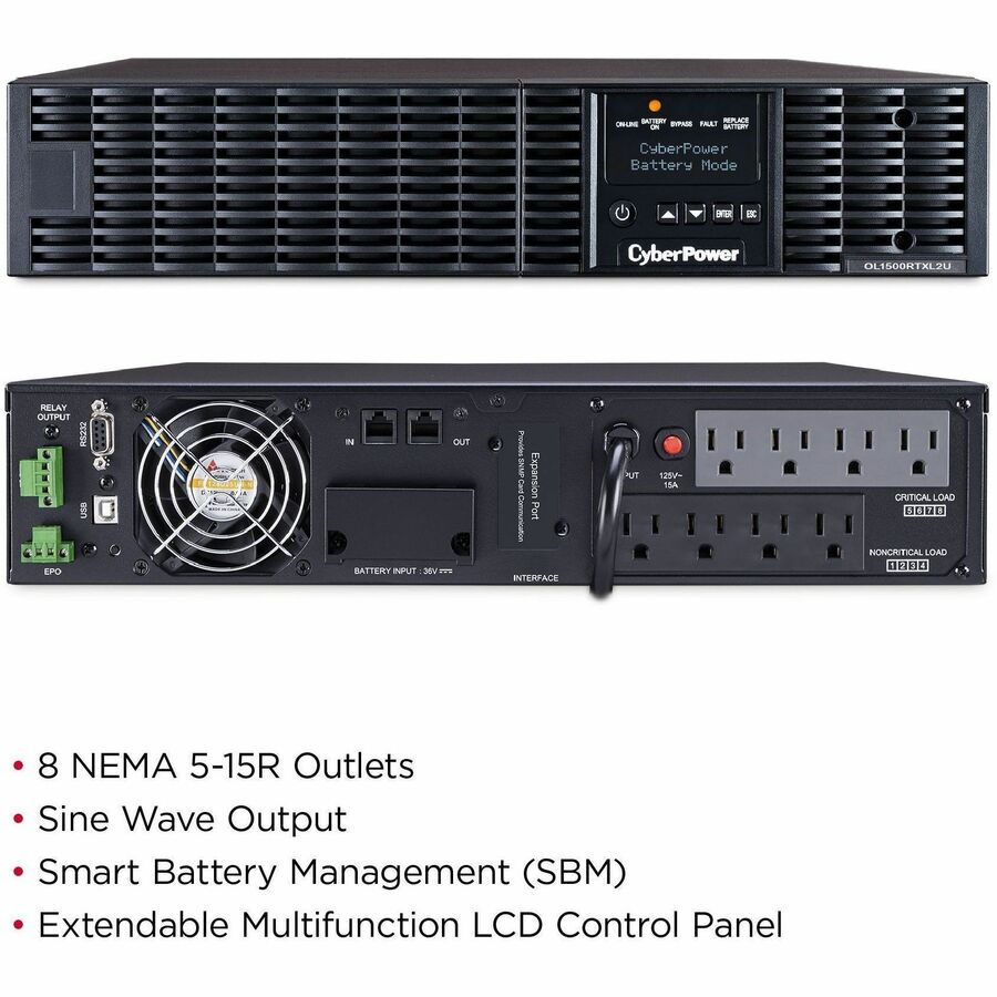 Alternate-Image5 Image for CyberPower OL1500RTXL2U Smart App Online UPS Systems