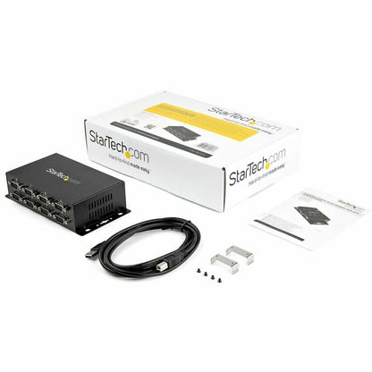 Alternate-Image3 Image for StarTech USB to Serial Adapter Hub - 8 Port - Industrial - Wall Mount - Din Rail - COM Port Retention - FTDI USB to RS232, TAA