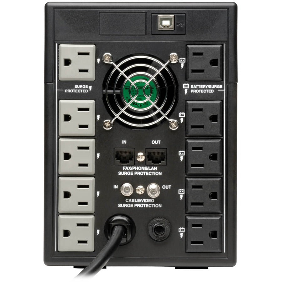 Rear Image for Eaton Tripp Lite Series OmniSmart 1500VA 810W 120V Line-Interactive UPS - 10 Outlets, AVR, USB, LCD, Tower