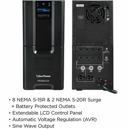 Alternate-Image2 Image for CyberPower PR3000LCD Smart App Sinewave UPS Systems