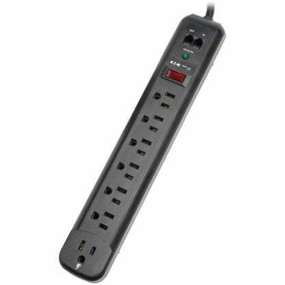 Alternate-Image2 Image for Eaton Tripp Lite Series Protect It! 7-Outlet Surge Protector, 6 ft. (1.83 m) Cord, 1080 Joules, Modem/Fax Protection, Black Housing