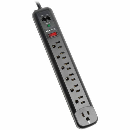 Alternate-Image1 Image for Eaton Tripp Lite Series Protect It! 7-Outlet Surge Protector, 6 ft. (1.83 m) Cord, 1080 Joules, Modem/Fax Protection, Black Housing