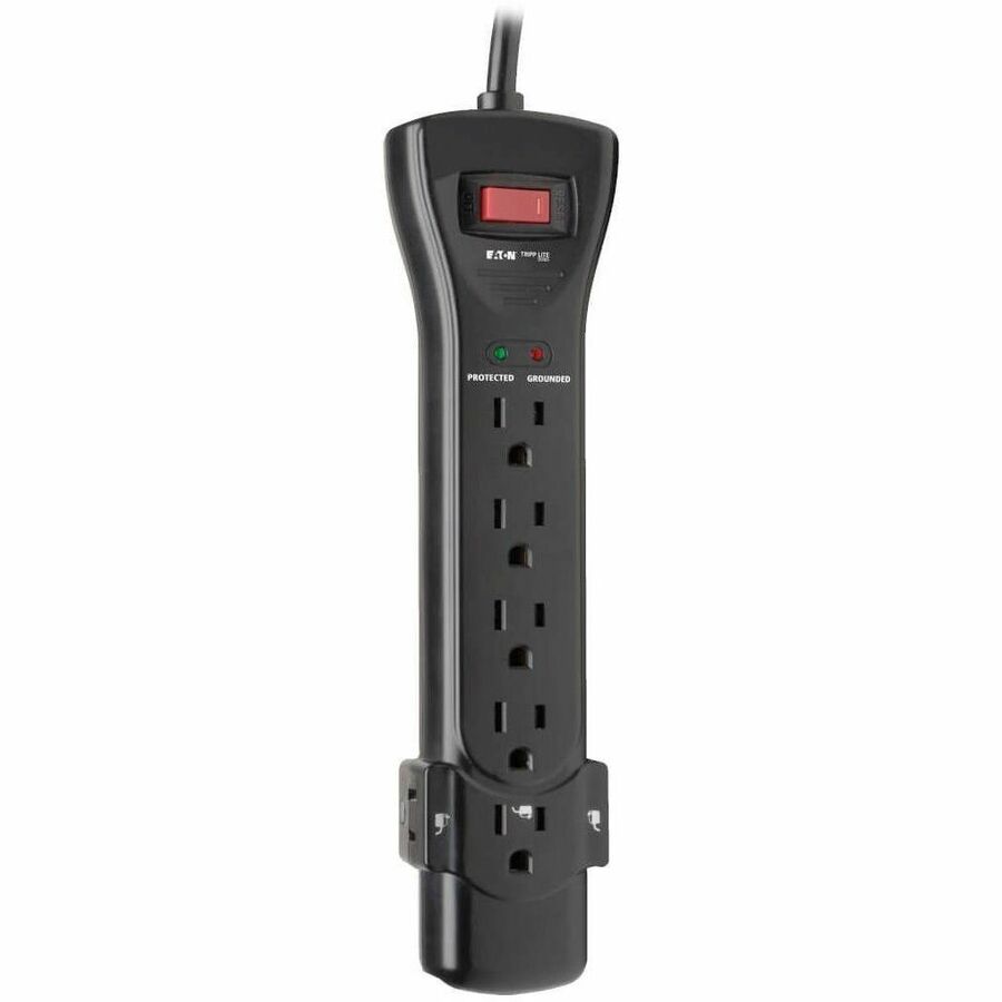 Alternate-Image3 Image for Eaton Tripp Lite Series Protect It! 7-Outlet Surge Protector, 7 ft. Cord with Right-Angle Plug, 2160 Joules, Diagnostic LEDs, Black Housing