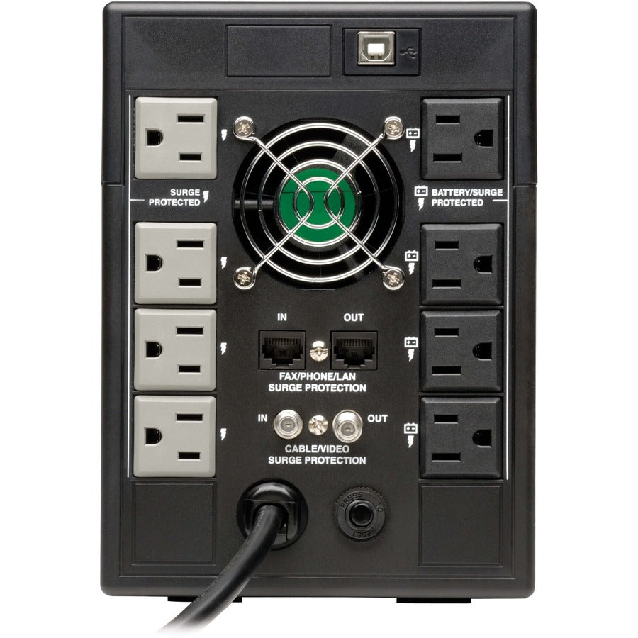 Rear Image for Eaton Tripp Lite Series SmartPro LCD 120V 1300VA 720W Line-Interactive UPS, AVR, Tower, LCD, USB, 8 Outlets