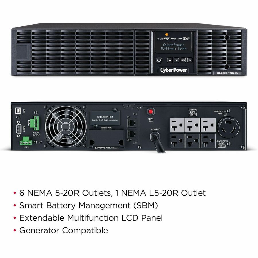 Alternate-Image2 Image for CyberPower OL2200RTXL2U Smart App Online UPS Systems