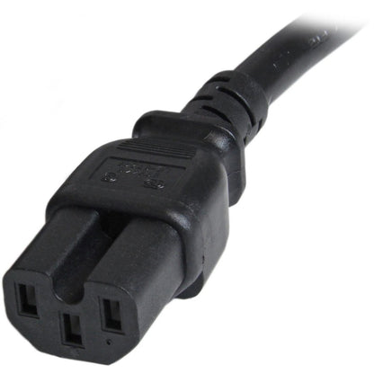 Alternate-Image3 Image for StarTech 6ft (1.8m) Heavy Duty Extension Cord, IEC C14 to IEC C15 Black Extension Cord, 15A 250V, 14AWG, Heavy Gauge Power Cable